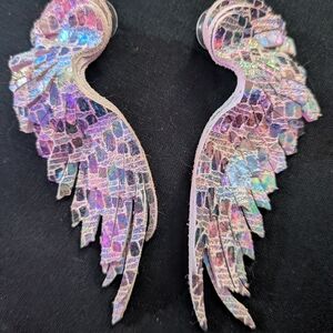 Iridescent Wing Shaped Earrings